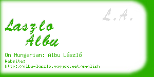 laszlo albu business card